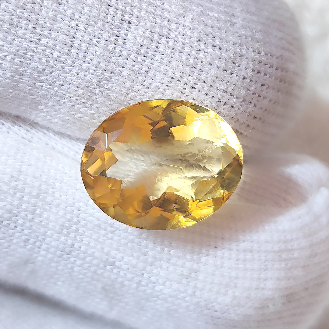 Citrine Oval Faceted Cut Stone 16×13MM 10 Cts.