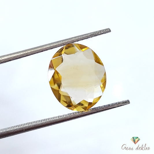Citrine Oval Faceted Cut Stone 12×10MM 3.70 Cts.