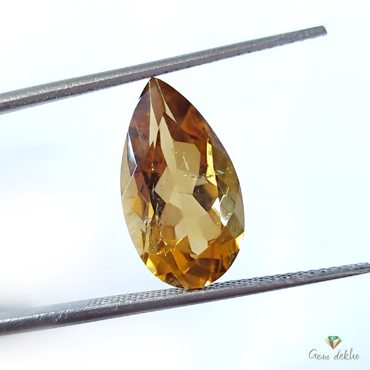 Citrine Pear Faceted Cut Stone 17×9MM 5.50 Cts.