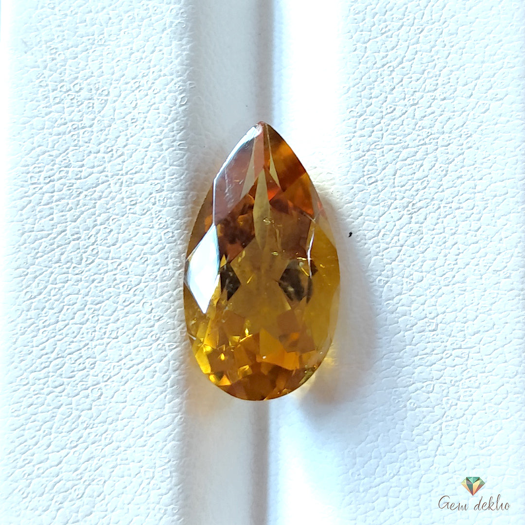 Citrine Pear Faceted Cut Stone 17×9MM 5.50 Cts.