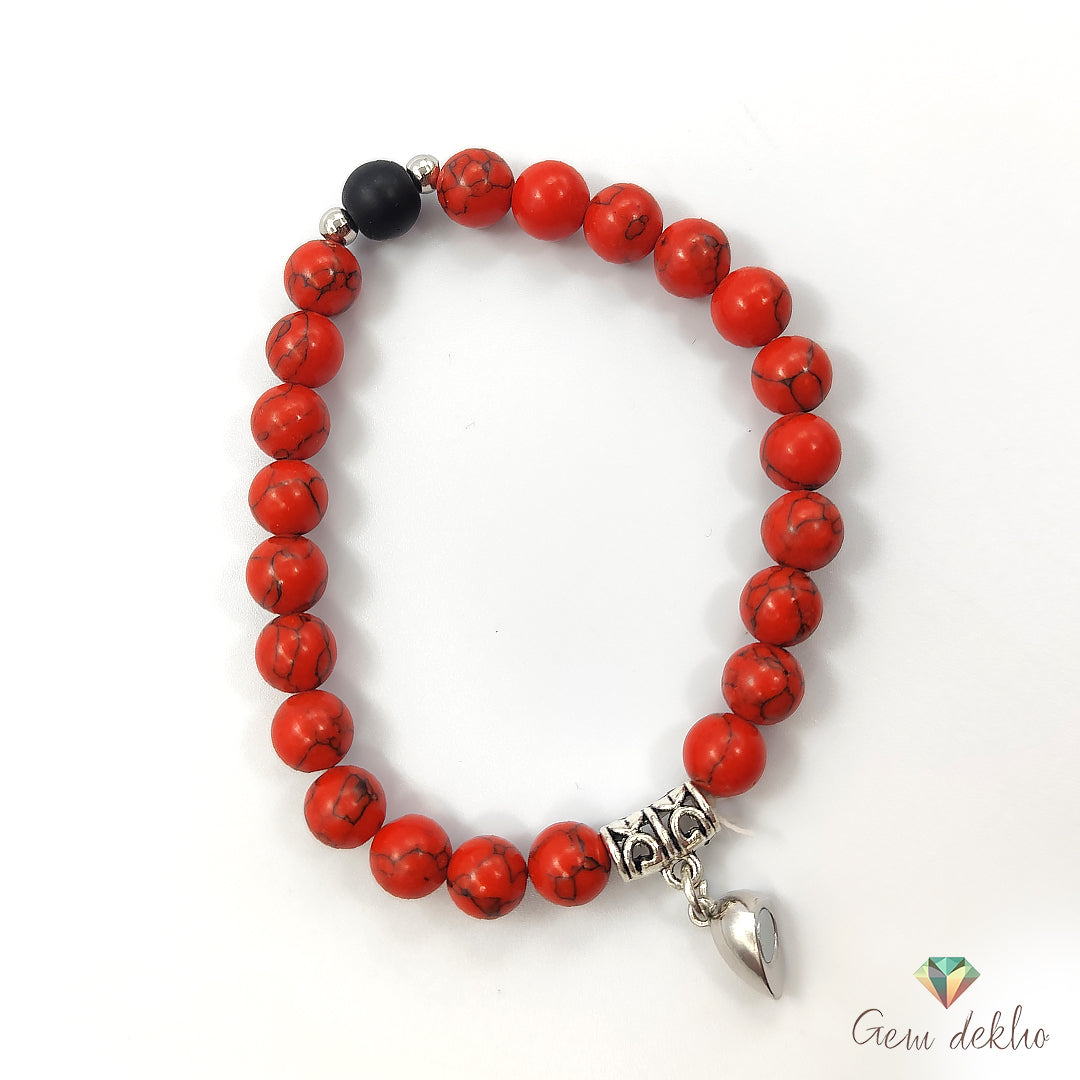 Heart Magnetic Couple Synthetic Charm Bracelets