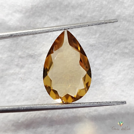 Citrine Pear Faceted Cut Stone 18×12MM 5 Cts.