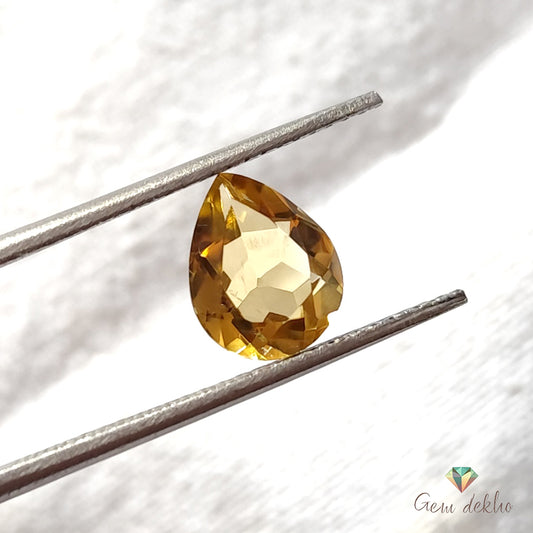 Citrine Pear Faceted Cut Stone 9×7MM 1.50 Cts.