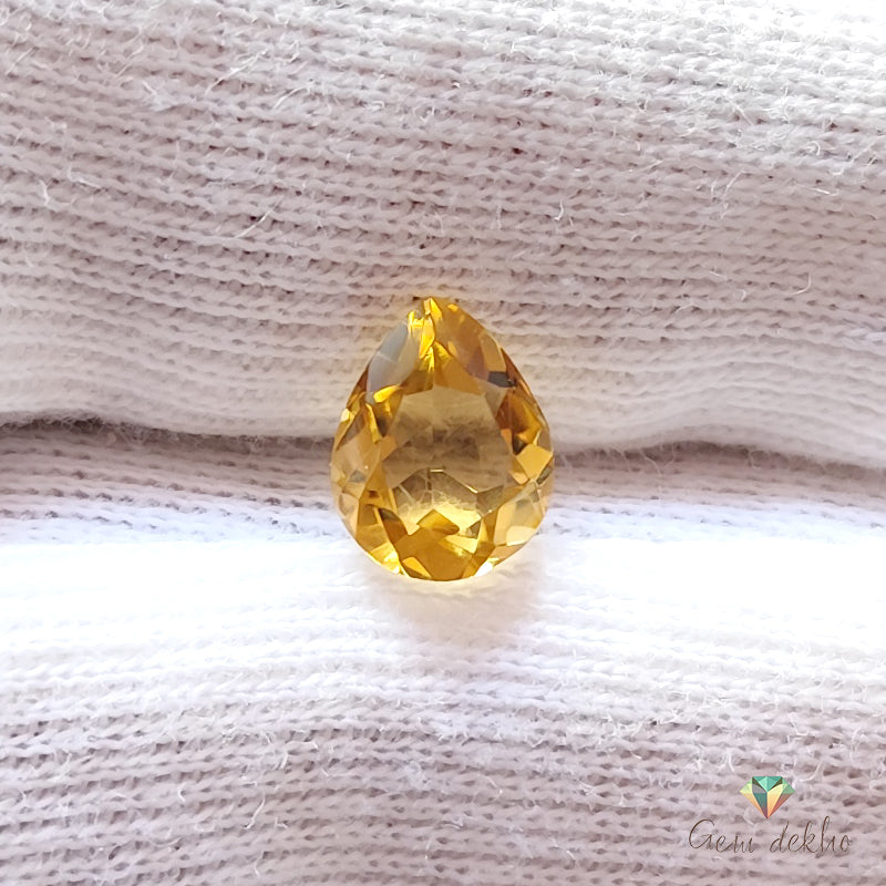 Citrine Pear Faceted Cut Stone 9×7MM 1.50 Cts.