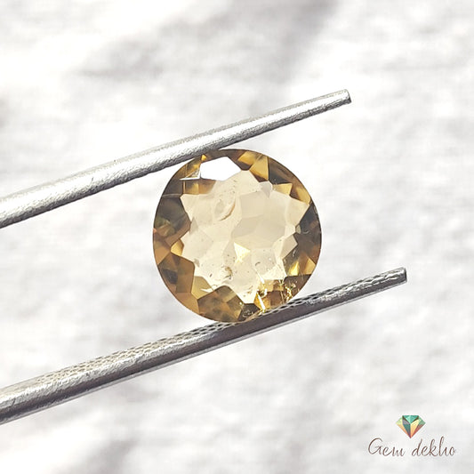 Citrine Round Faceted Cut Stone 9×9MM 2 Cts.