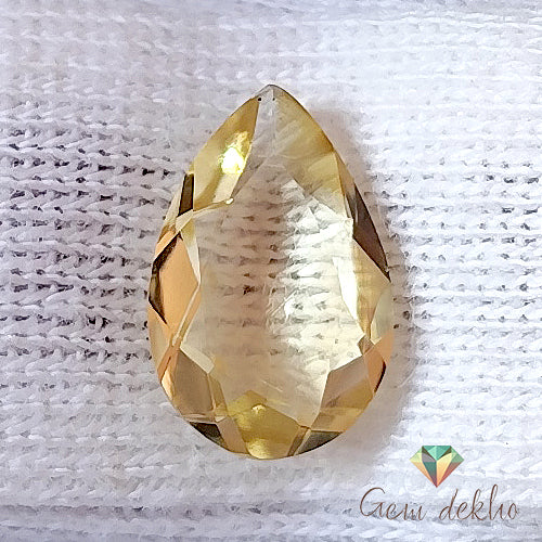 Citrine Pear Faceted Cut Stone 12×8 MM 2.25 Cts.