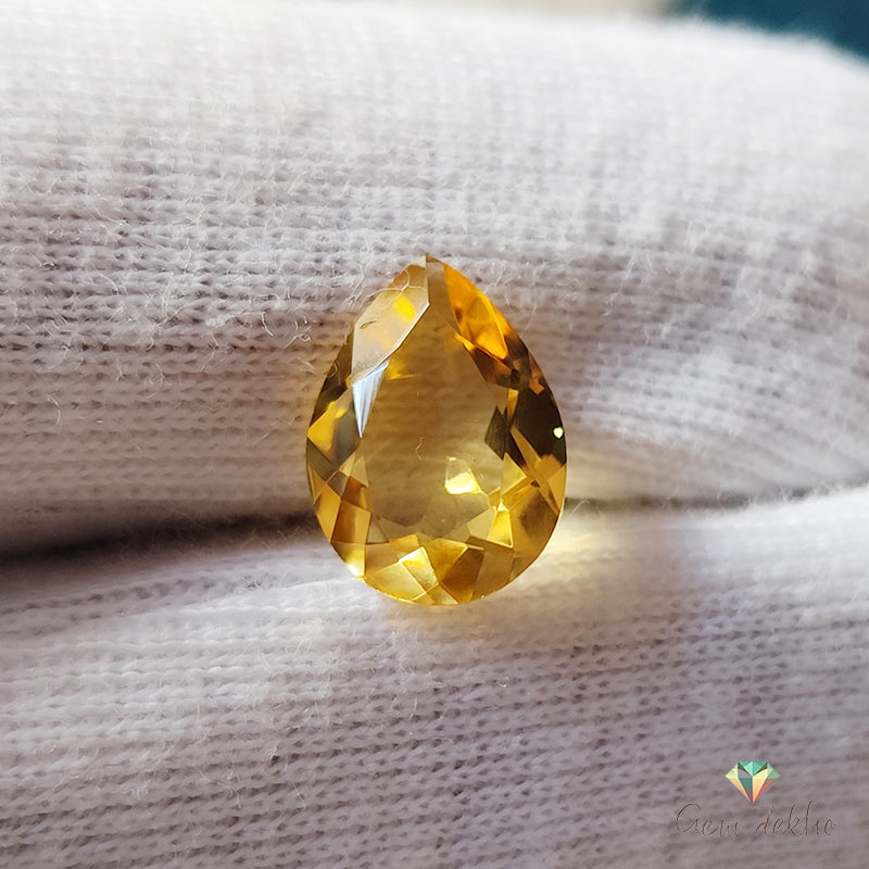 Citrine Pear Faceted Cut Stone 13×9MM 3.30 Cts.