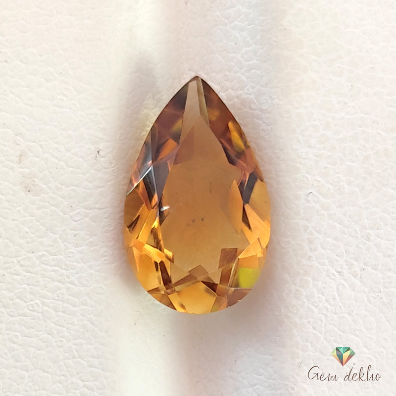 Citrine pear Faceted Cut Stone 13×8MM 3.25 Cts.