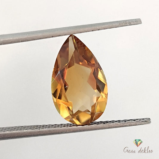 Citrine pear Faceted Cut Stone 13×8MM 3.25 Cts.