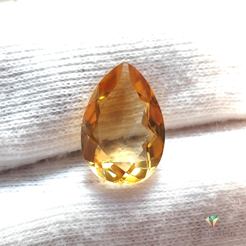 Citrine Pear Faceted Cut Stone 16×11MM 5.10 Cts.