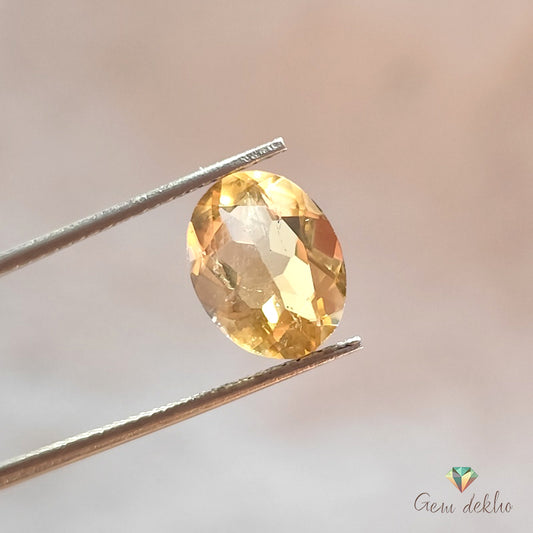 Citrine Oval Faceted Cut Stone 12×9MM 3.25 Cts.