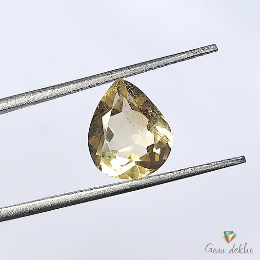 Citrine Teardrop Faceted Cut Stone 11×9 MM 3 Cts.