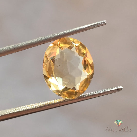 Citrine Oval Faceted Cut Stone 11×10MM 3.35 Cts.