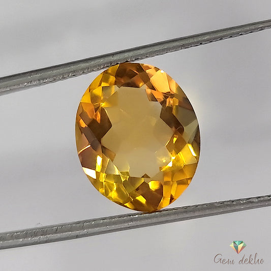 Citrine Oval Faceted Cut Stone 13×11 MM 5.80 Cts.