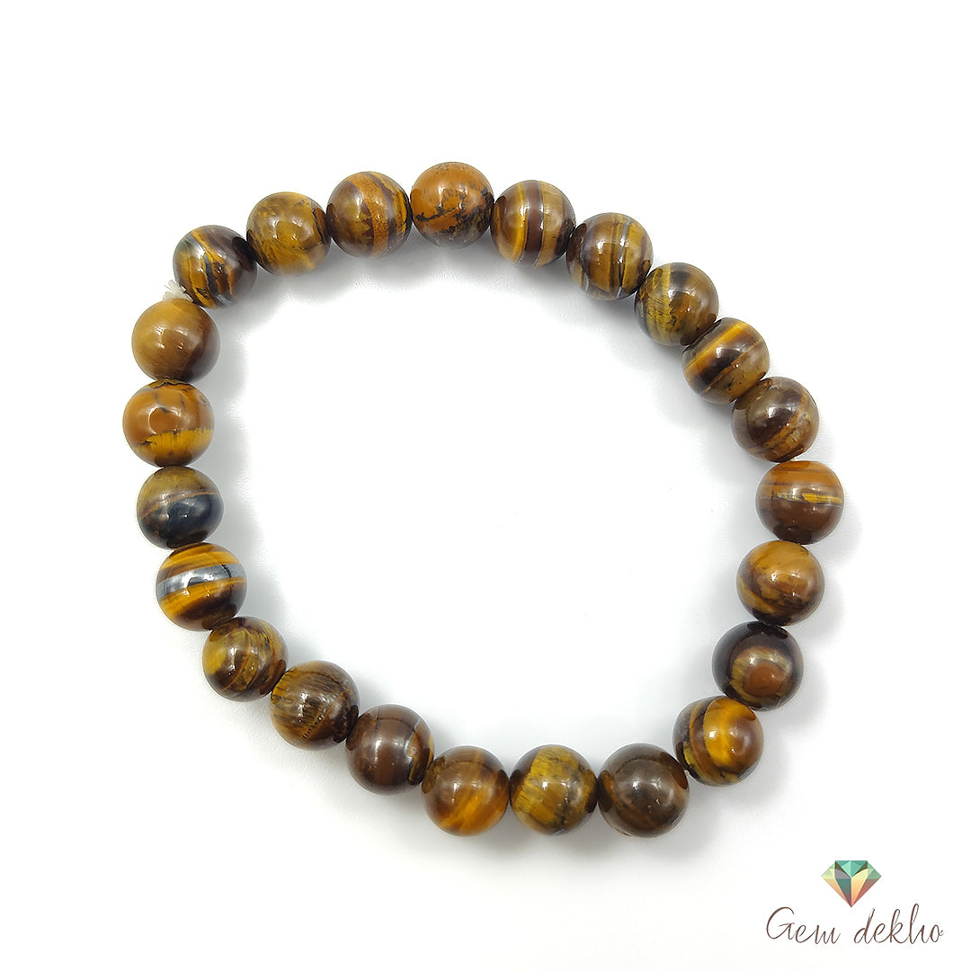 Tiger Eye Bracelet – 8MM Natural Stone Beads
