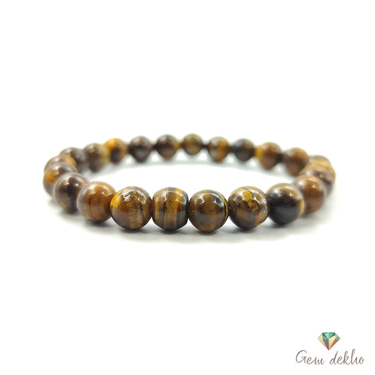 Tiger Eye Bracelet – 8MM Natural Stone Beads
