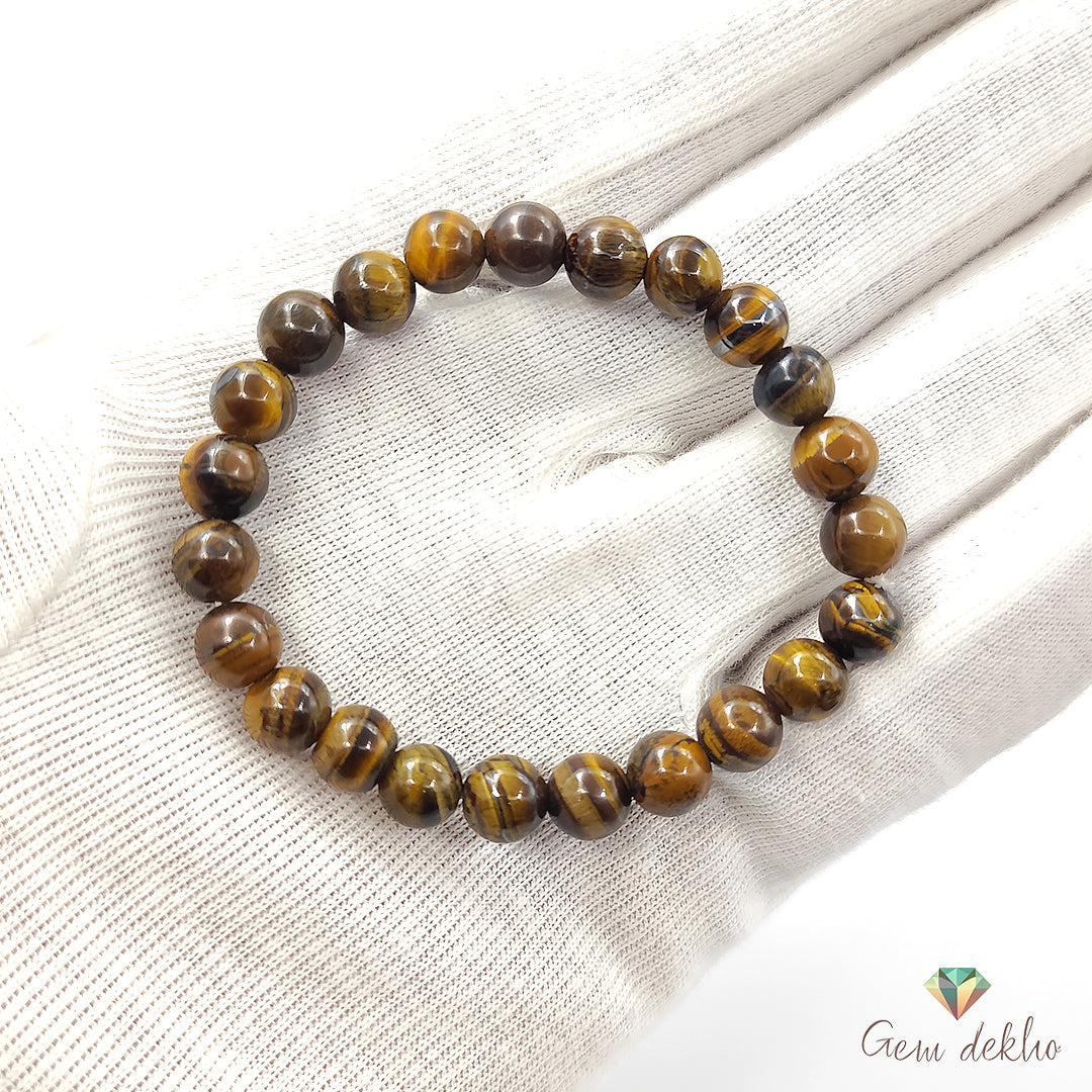 Tiger Eye Bracelet – 8MM Natural Stone Beads