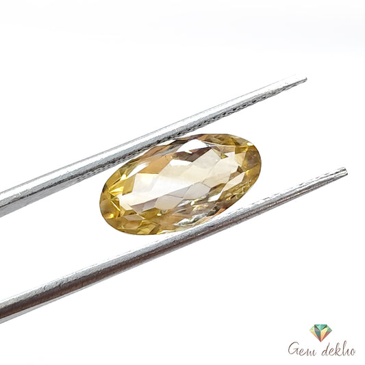 Citrine Oval Faceted Cut Stone 14×7MM 3.80 Cts.