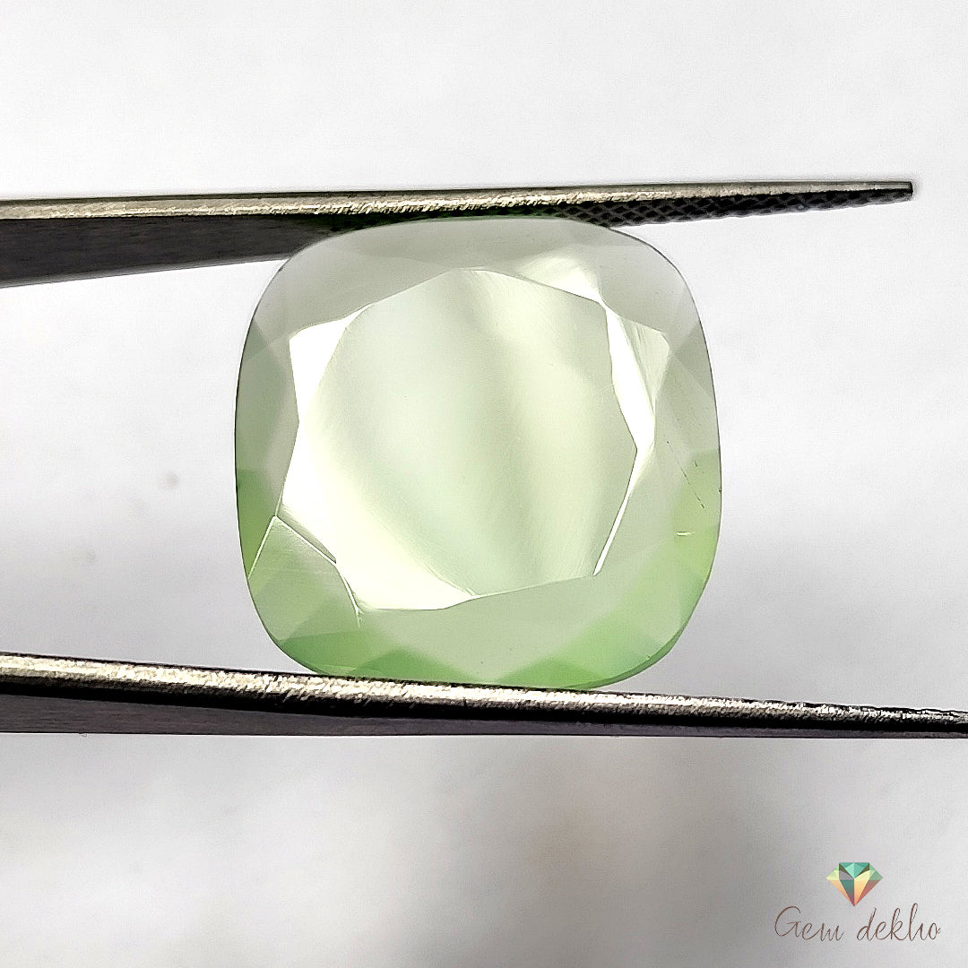 Parrot Green Onyx Cushion Cut Pair 18×19MM 19.5 Cts.