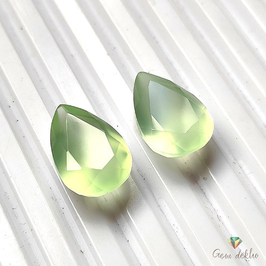 Parrot Green Onyx Cut Pair 17×12MM 17 Cts.