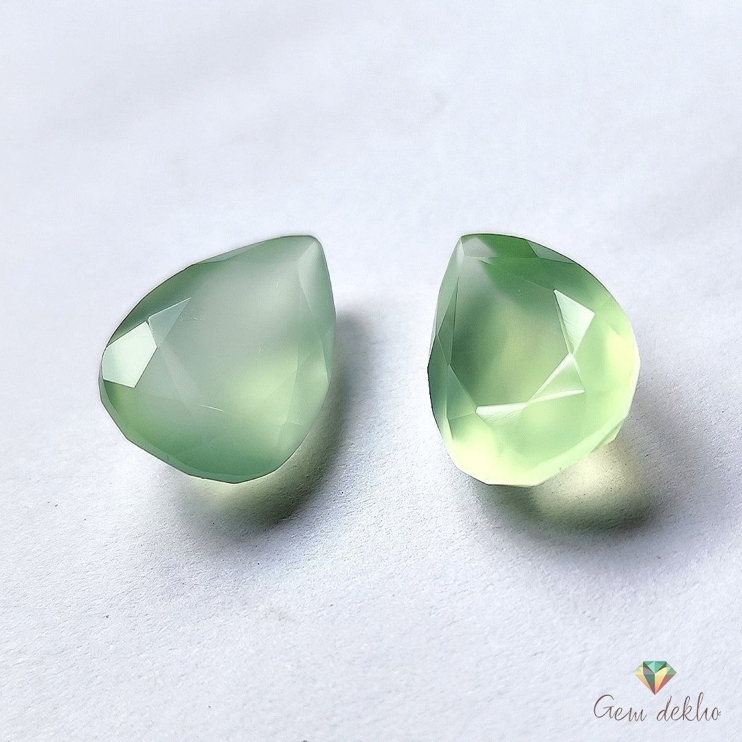 Parrot Green Onyx Cut Pair 17×12MM 17 Cts.