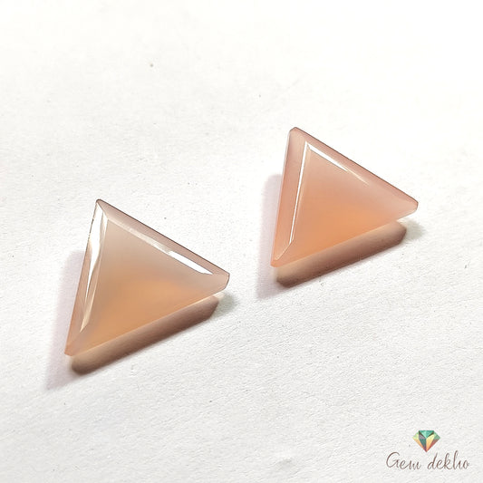 Rose Quartz Onyx Cut Pair 20×19MM 24.60 Cts.
