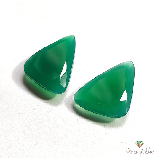 Green Onyx Cut Pair 20x15MM 16.40 Cts.