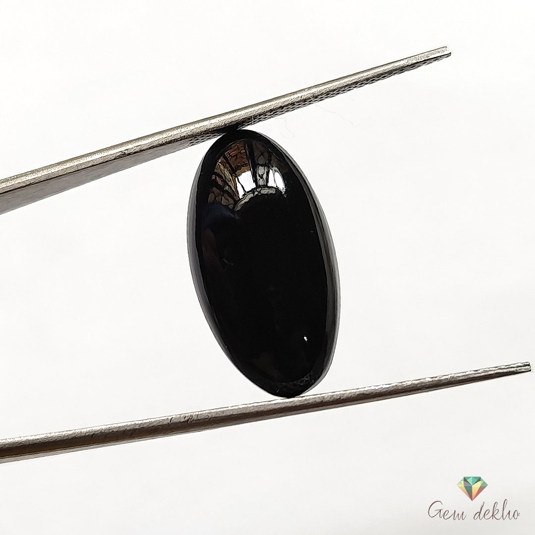 Black Onyx Oval Cabochon Pair 21×11MM 17.45 Cts.