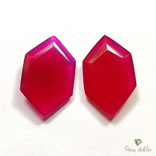Pink Onyx Cut Pair 24×15MM 20.99 Cts.