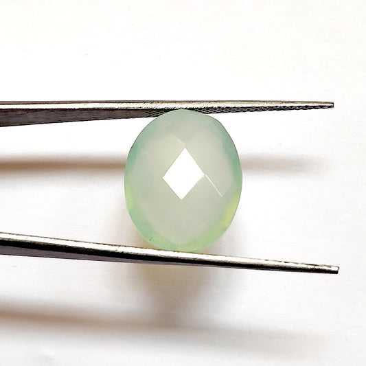 Parrot Green Onyx Oval Checker Cut 17×13MM 8.6 Cts.