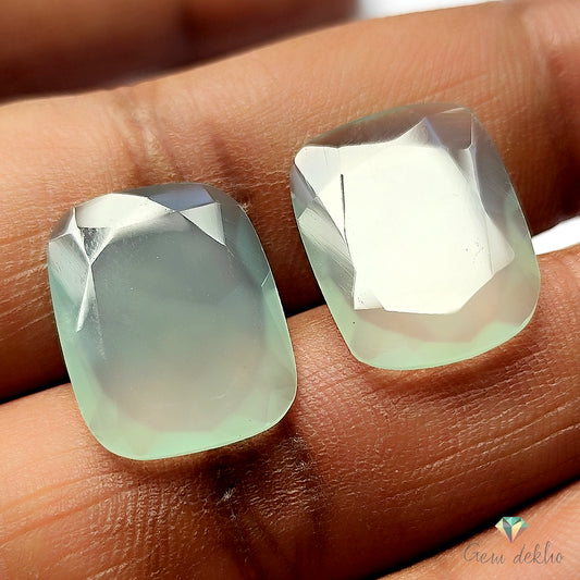Aqua Onyx Cut Cushion 20×16MM 19.80 Cts.