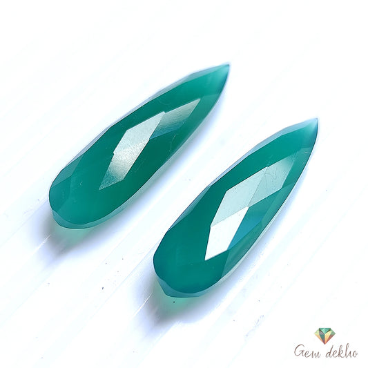 Green Onyx Cut Gemstone 30×8MM 11.5 Cts.