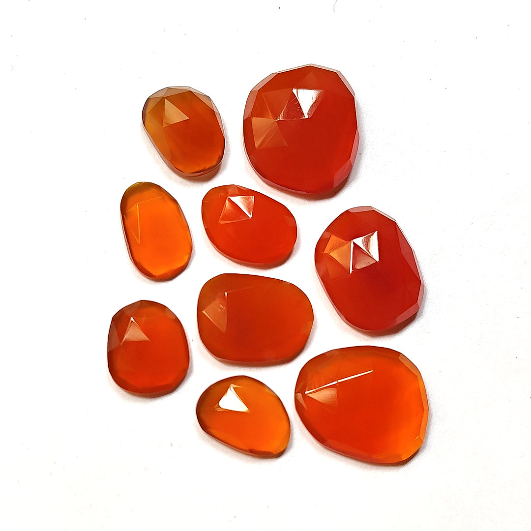 Red Onyx Rose Cut Briolette Irregular Shape Free Size 33.25 Cts. 9 Pieces