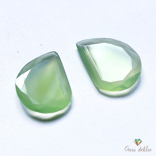 Parrot Green Onyx Cut Pair 21×15MM 15.5 Cts.