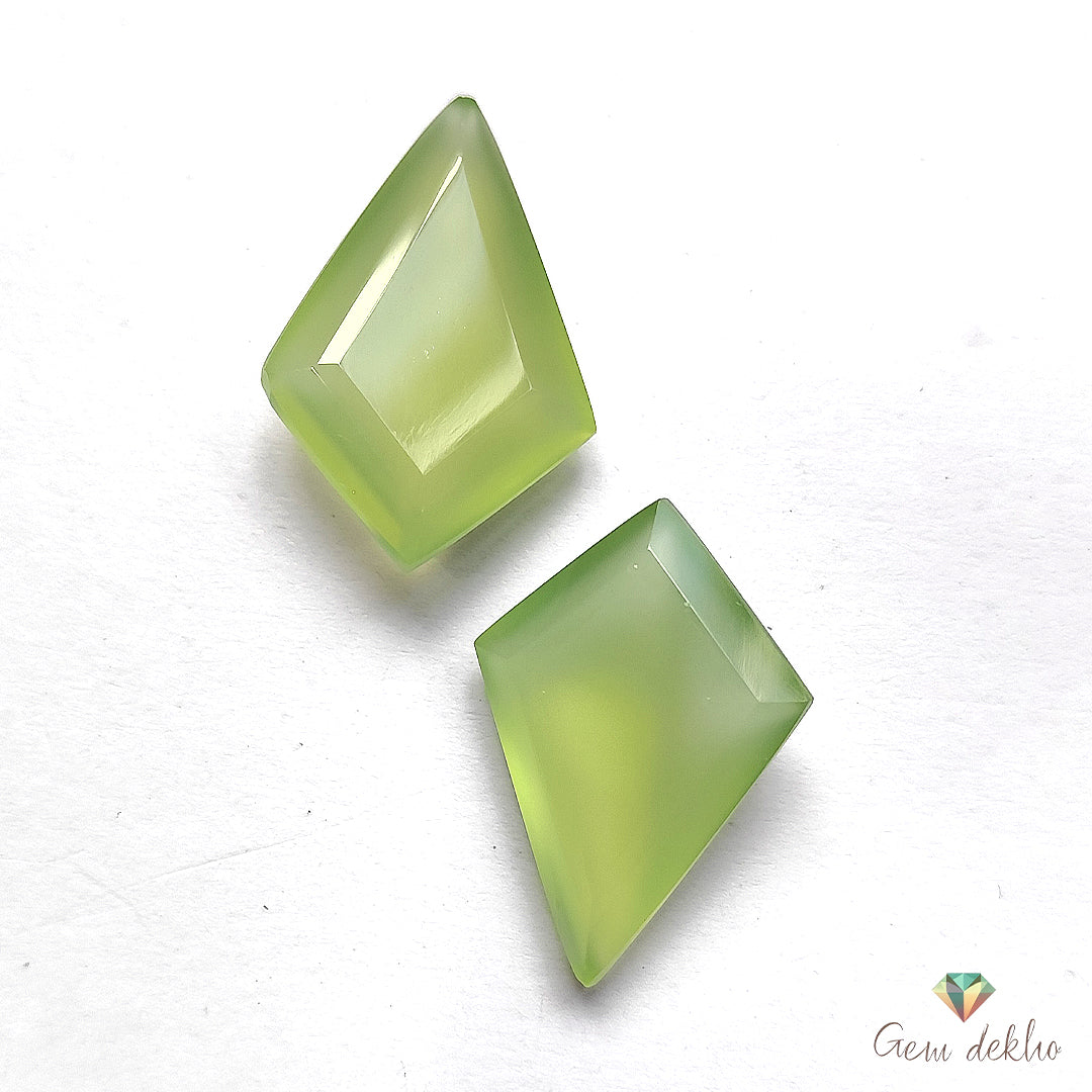 Parrot Green Onyx Cut Pair 27×18MM 34.5 Cts.