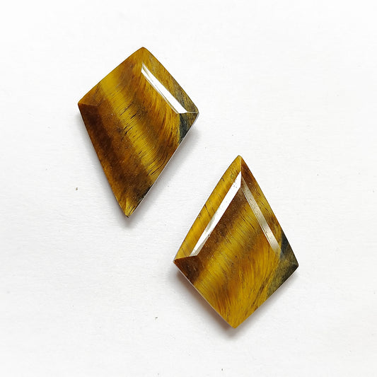 Tiger Eye Teardrop Cut Pair 24×17MM 19.15 Cts.