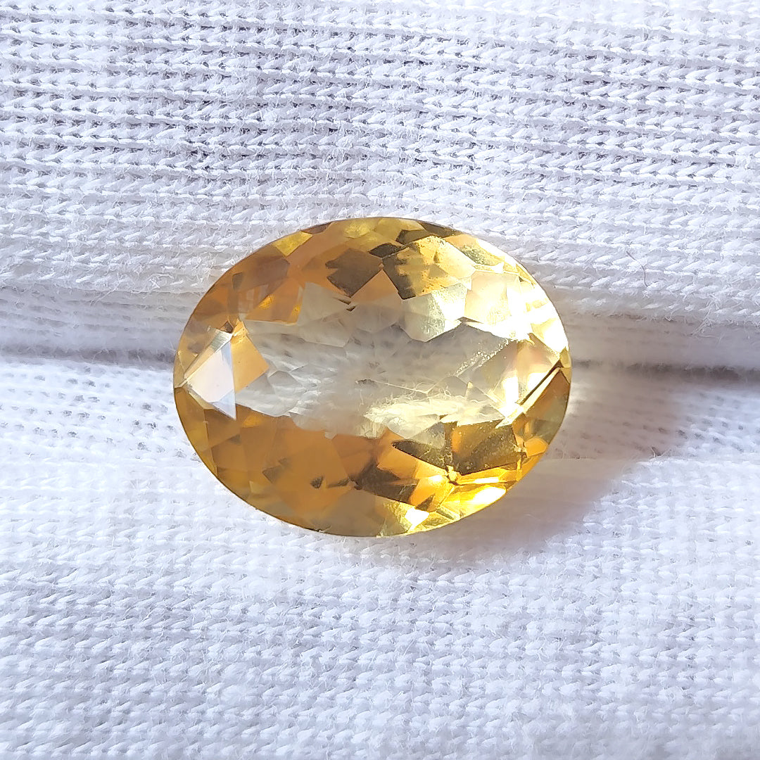 Citrine Oval Faceted Cut Stone 16×13MM 10 Cts.