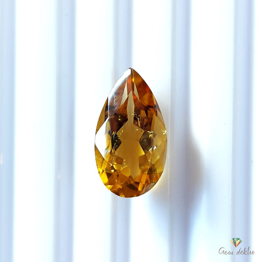 Citrine Pear Faceted Cut Stone 17×9MM 5.50 Cts.