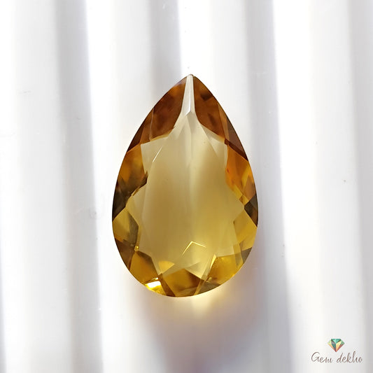 Citrine Pear Faceted Cut Stone 18×12MM 5 Cts.
