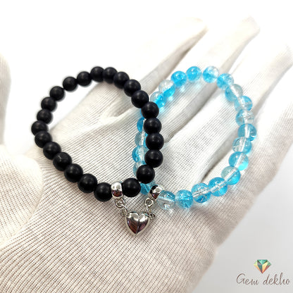 Magnetic Heart Charm Couples Bracelet