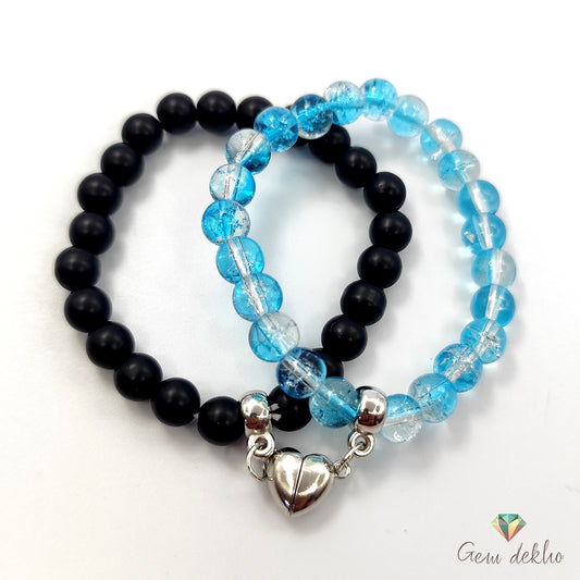 Magnetic Heart Charm Couples Bracelet