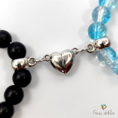 Magnetic Heart Charm Couples Bracelet