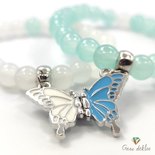 Butterfly Charm Magnetic Couples Bracelet