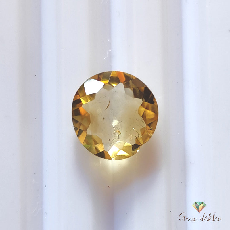 Citrine Round Faceted Cut Stone 9×9MM 2 Cts.