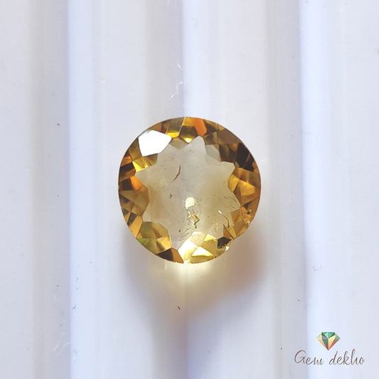 Citrine Round Faceted Cut Stone 9×9MM 2 Cts.