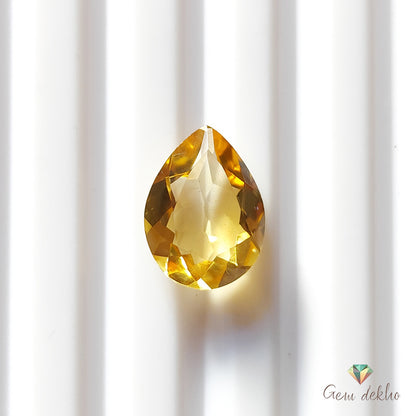 Citrine Pear Faceted Cut Stone 13×9MM 3.30 Cts.