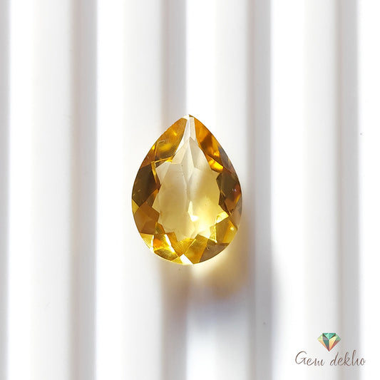 Citrine Pear Faceted Cut Stone 13×9MM 3.30 Cts.