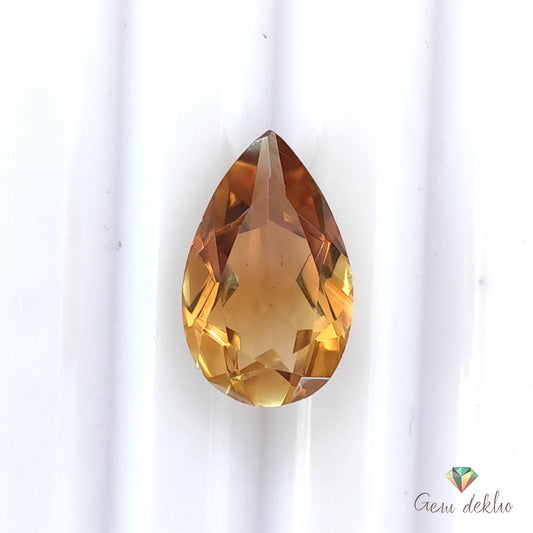 Citrine pear Faceted Cut Stone 13×8MM 3.25 Cts.