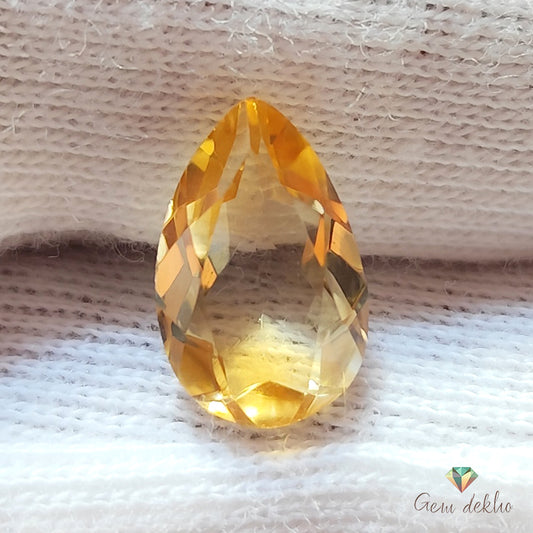 Citrine pear Faceted Cut Stone 13×9MM 3.25 Cts.