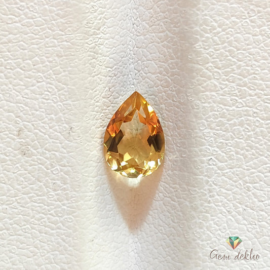 Citrine Pear Faceted Cut Stone 7×5MM 0.70 Cts.